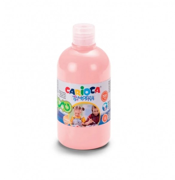 Carioca Botella de Tempera - 500ml - Colores Superlavables - Faciles de Mezclar - Aplicable en Materiales Porosos - Alta Opacidad - Color Rosa