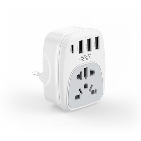 Adattatore spina internazionale XO - Potenza 2500 W - USBx3 + USB-C - Colore bianco