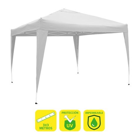 Tenda pieghevole in acciaio Sungarden 3x3m Bianco - Colore Bianco