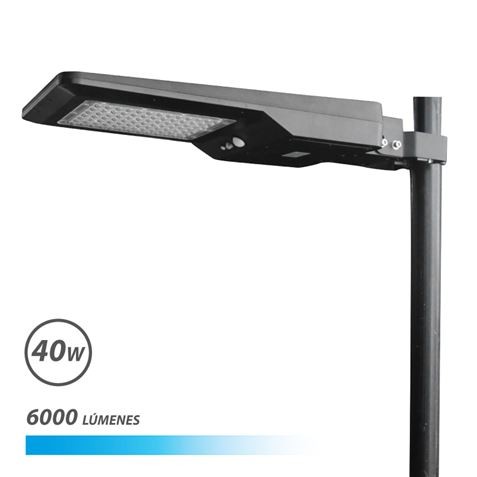 Lampione stradale a LED solare Elbat 40W Pro 6000Lm 6000K - Nero