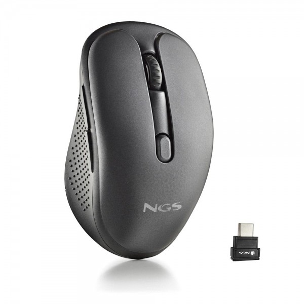 NGS Evo Mix Mouse Laser Wireless 3200dpi - Connessioni: 2.4 GHz USB-C + Bluetooth 5.1 + Bluetooth 5.1 - 5 Pulsanti - Uso per Destrimani - Nero