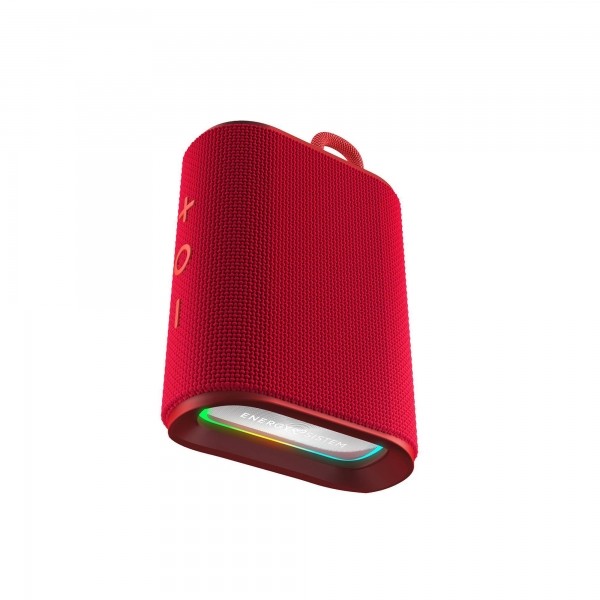 Altoparlante Bluetooth Energy Sistem - Realizzato in plastica riciclata - IPX6 - Durata della batteria 12 ore - Radio FM - Luci LED - Vivavoce - Micro SD - TWS - Rosso