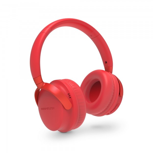 Cuffie Energy Sistem Bluetooth 5.1 - Design pieghevole - Durata della batteria 25 ore - Bassi profondi - Microfono di alta qualità - Finitura metallica - Rosso