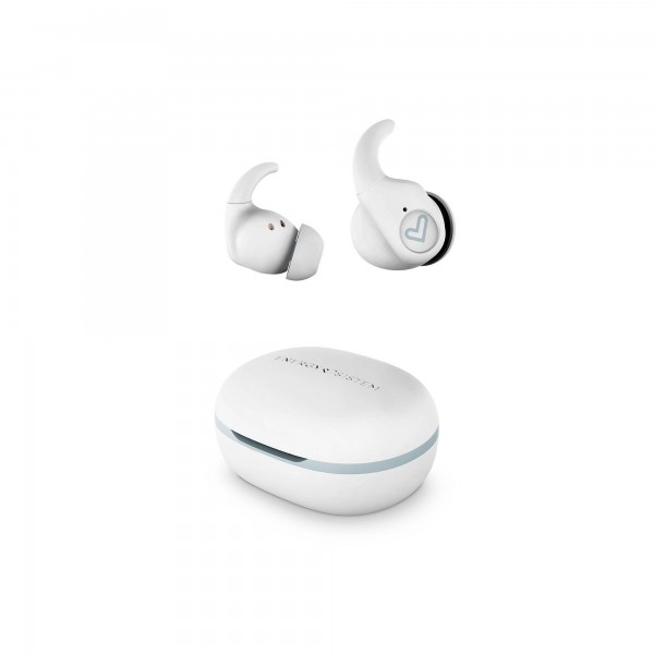 Cuffie wireless Energy Sistem - True Wireless - Bluetooth 5.3 - IPX5 - Durata della batteria 20 ore - Secure-Fit+ - App personalizzabile - Microfono stereo - Bianco