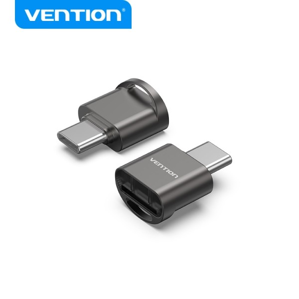 Vention Lettore di schede MicroSD - Interfaccia USB 2.0 - Tipo C - Processo di elettrodeposizione in nichel - Nero