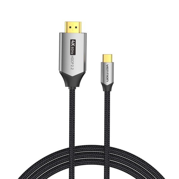 Cavo Vention USB-C a HDMI 4K - Alta risoluzione 4K@60Hz - Plug & Play - Connettori placcati in oro - Nero