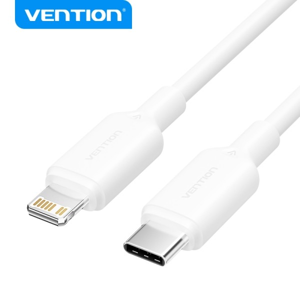 Vention Cavo USB-C a Lightning - Connettore nichelato - Potenza 27 W - Corrente massima 3 A - Colore bianco