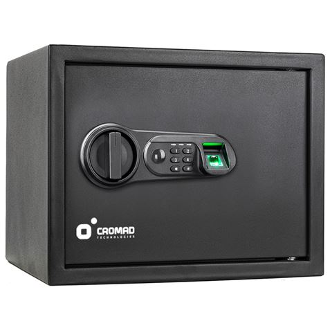 Cassaforte elettronica Cromad - Alta sicurezza - Da 4 a 8 cifre - Impronta digitale - Cerniere a scomparsa - Chiave di emergenza inclusa - 300x380x300 mm