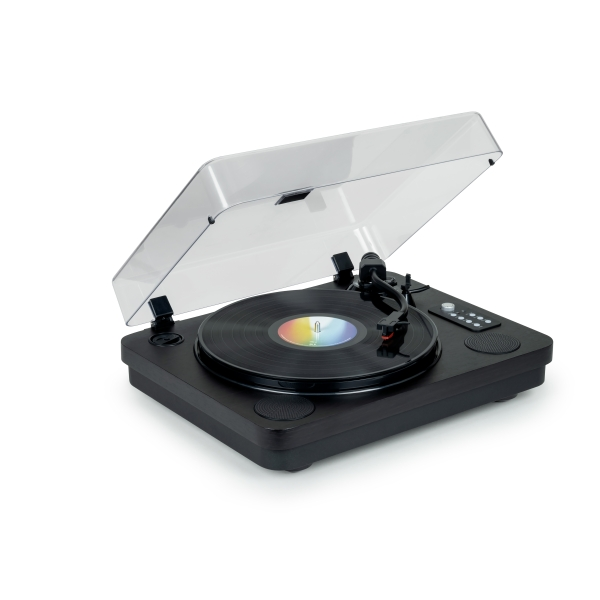 Giradischi stereo Thomson TT650BT con altoparlanti integrati - Funzione di arresto automatico - Connessione RCA/Bluetooth - Nero