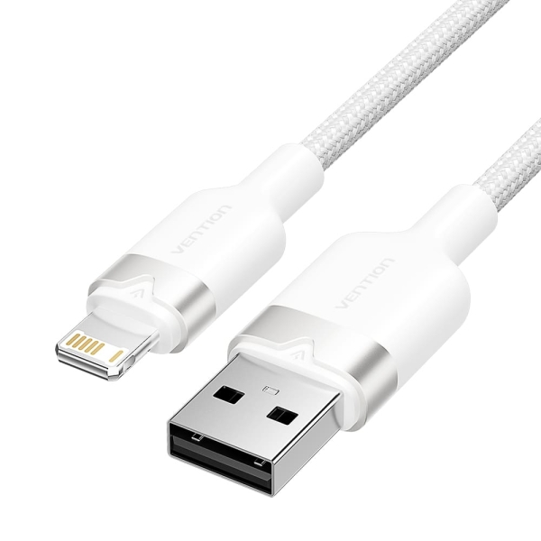 Cavo Vention USB-A a Lightning 24 A - 2 m - Intrecciato - Bianco