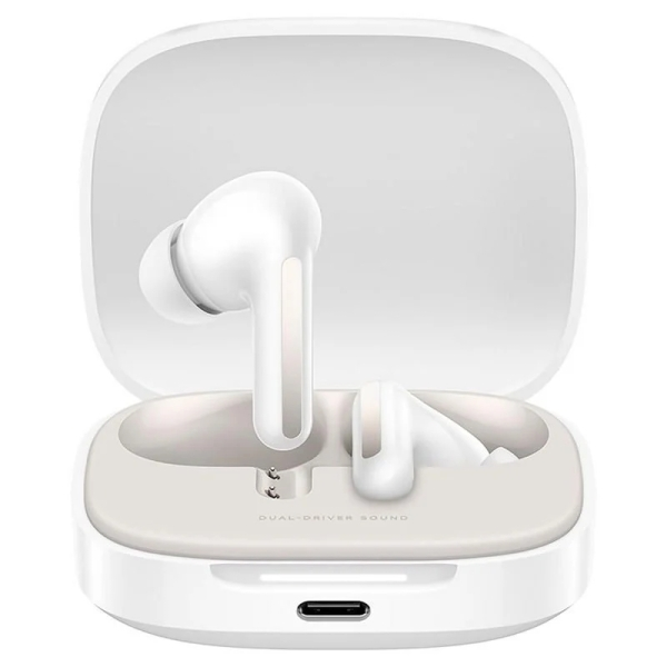Cuffie Xiaomi Redmi Buds 6 Bluetooth 5.4 - Microfono integrato - Suono surround a 360° - Cancellazione del rumore - Fino a 10 ore di durata della batteria - Resistenza all'acqua IP54 - Controllo touch - Bianco