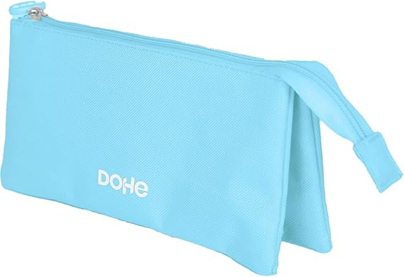 Astuccio triplo Dohe Serenity - Doppia chiusura a cerniera con tiretto in gomma - Blu