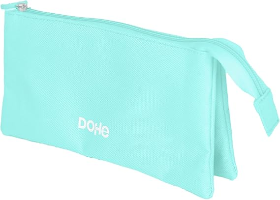 Astuccio triplo Dohe Serenity - Doppia chiusura a cerniera con tiretto in gomma - Verde