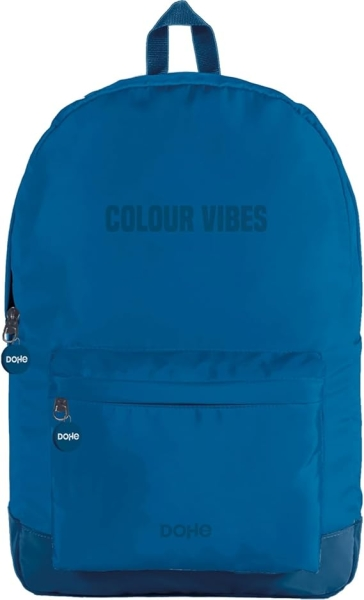 Zaino scolastico Dohe Daypack Colour Vibes - Scomparti multipli - Maniglia superiore - Spallacci imbottiti e regolabili - Realizzato in poliestere - Blu