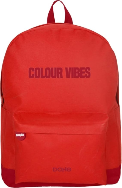 Zaino scolastico Dohe Daypack Colour Vibes - Scomparti multipli - Maniglia superiore - Spallacci imbottiti e regolabili - Realizzato in poliestere - Rosso