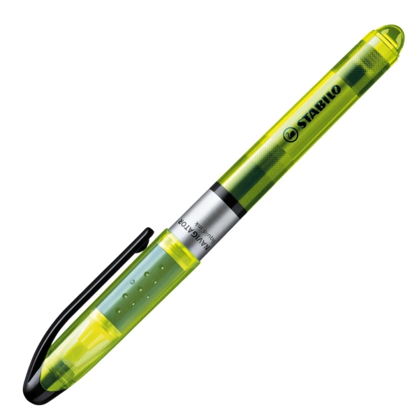 Stabilo Evidenziatore fluorescente Navigator - Grip Zone - Design sottile - Pratica clip per il trasporto - Diametro del tratto tra 2 e 5 mm - Giallo