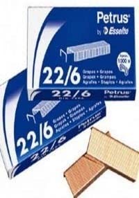 Petrus Graffette in Rame 22/6 - Fino a 30 Fogli - Scatola da 1000 Graffette - Pin 6mm