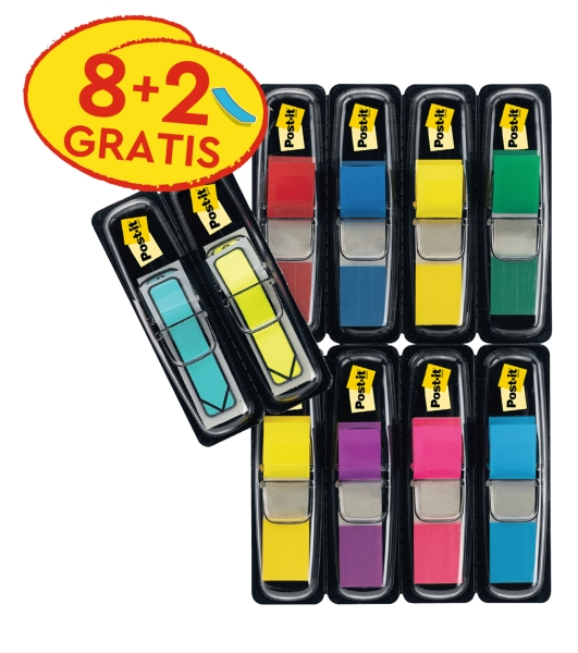 Post-It Index Pack da 10 dispenser con 35 pennarelli riposizionabili - Forma rettangolare - Colori assortiti