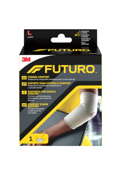 Gomitiera Futuro Comfort - Taglia L (28 - 305 cm) - Traspirante - Elastica - Anatomica - Colore grigio