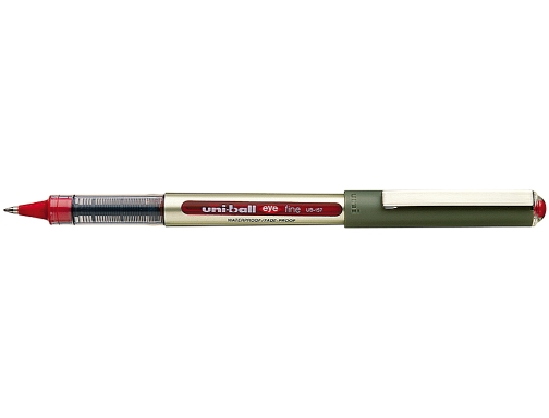 Penna a inchiostro liquido Uni-ball Eye Fine UB-157E - Penna a sfera da 07 mm - Inchiostro resistente all'acqua e alla luce - Sistema di controllo dell'inchiostro - Rosso