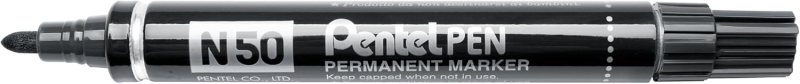 Pentel Pennarello permanente Pen N50 - Punta da 43 mm - Resistente all'acqua e alla luce - Nero