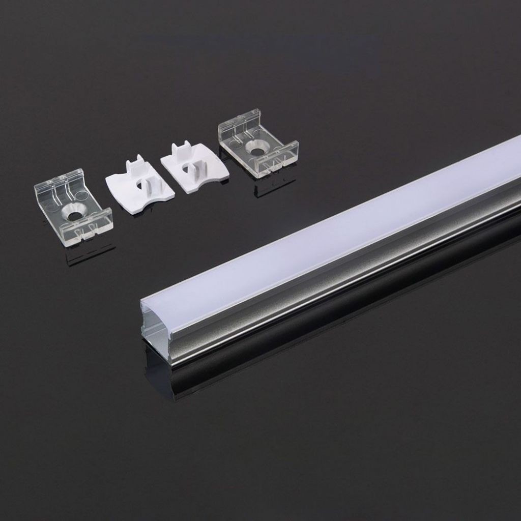 V-TAC Profilo in Alluminio Colore Bianco per Strip LED (Max l: 125mm) 2000 x 172 x 144mm