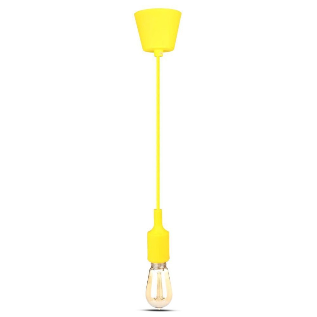 V-TAC Portalampada a Sospensione E27 (Max 60W) in Silicone Giallo