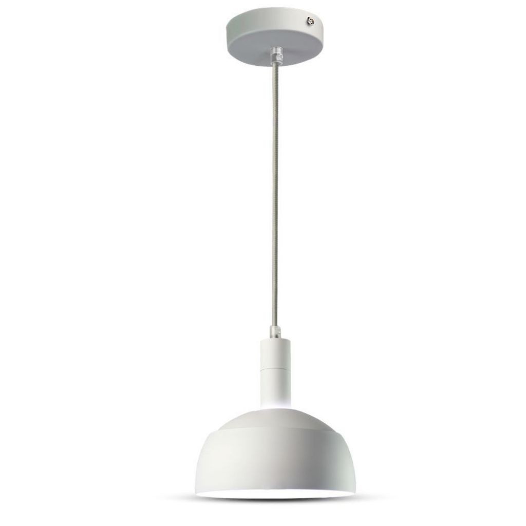 V-TAC Lampadario LED con Paralume in Alluminio e Portalampada E14 (Max 60W) Colore Bianco
