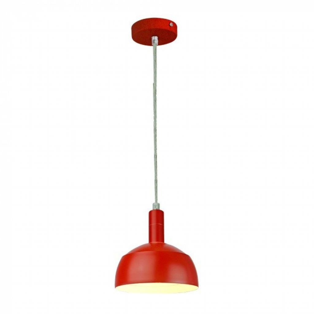 V-TAC Lampadario LED con Paralume in Alluminio e Portalampada E14 (Max 60W) Colore Rosso