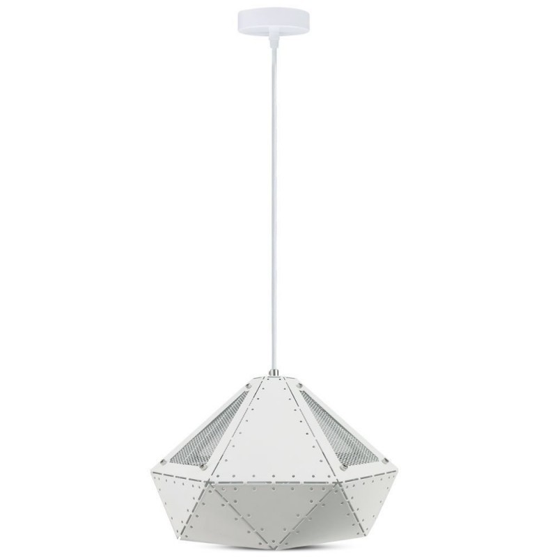 V-TAC Lampadario LED a Prisma in Metallo con Portalampada E27 (Max 60W) Colore Bianco