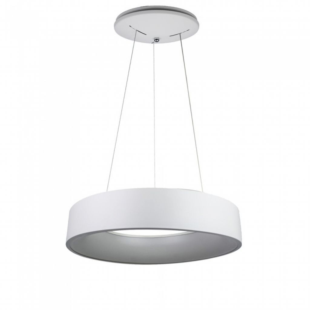 V-TAC Lampadario LED a Sospensione Circolare 25W in Metallo Colore Bianco d: 45cm h: 120cm 3000K