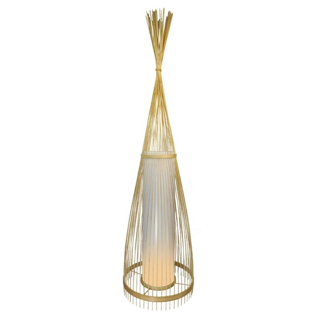 V-TAC Lampadario LED in Legno a Terra con Portalampada E27 (Max 60W) h:94cm 18m Cavo