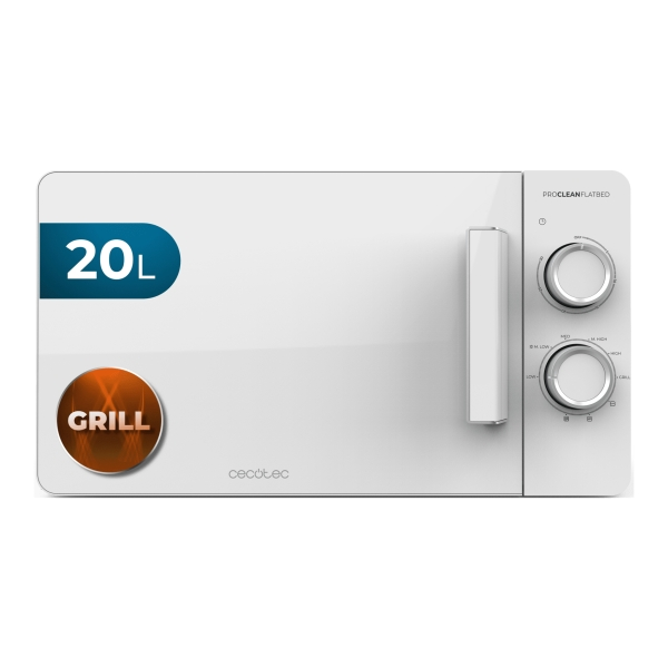 Cecotec Forno a microonde Proclean 3120 a superficie piana senza piatto girevole - 700W - Capacità 20L - Grill 800W - Tecnologia 3Dwave Surround - Riv