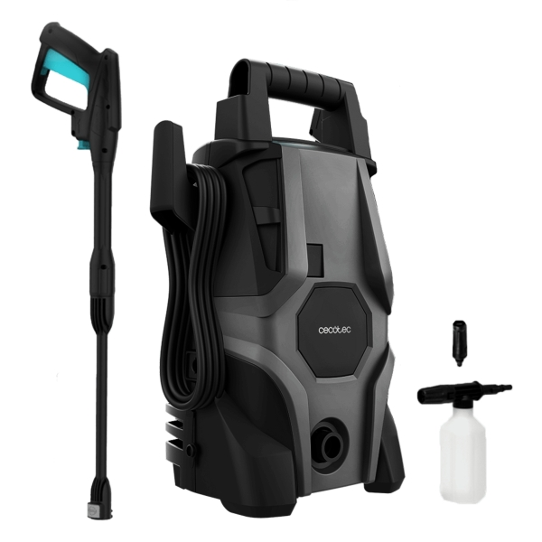 Cecotec Idropulitrice HydroBoost 1400 Essential - 1400W - Pressione 105 bar - Portata 426 l/h - Flacone per sapone - Pompa in alluminio - Facile da tr