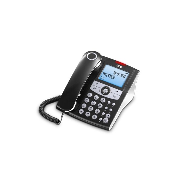 SPC Telefono con filo Elegance ID - 2 tasti di selezione rapida - Vivavoce - Indicatore di chiamata persa - Nero