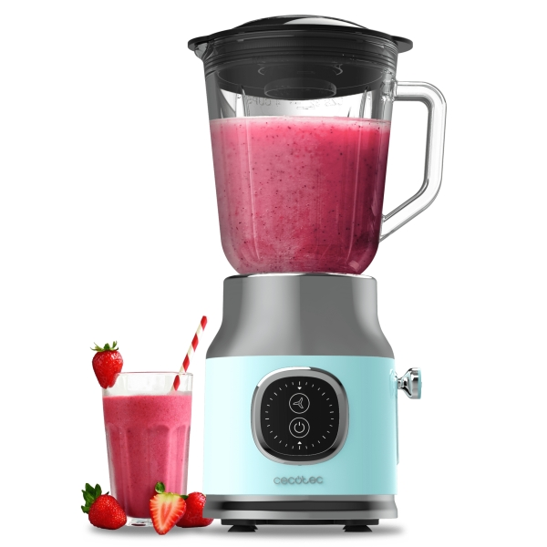Frullatore Cecotec RetroTwist Blue - Potenza 800W - Capacità caraffa 1L - Stile retrò - Lame rivestite in titanio - Colore azzurro