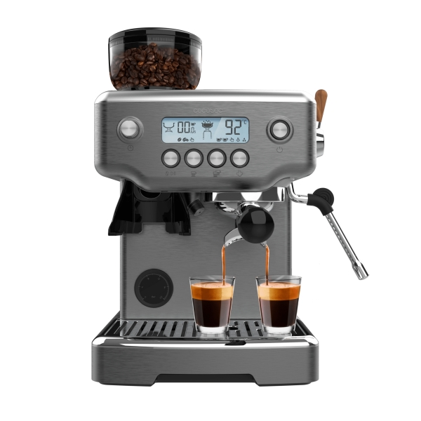 Cecotec Macchina per caffè espresso Power Espresso 20 Barista Steel and Grind - 2200W - Pressione 20Bar - Serbatoio 2.1L - Include accessori: Thermobl