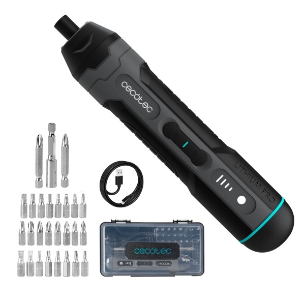 Cecotec Avvitatore a batteria tascabile EasyGyro 3000 - Batteria da 1500 mAh - Luce LED - Accessori inclusi - Diverse impostazioni di coppia - Nero