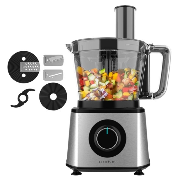Cecotec Robot da cucina Paprika 2000 - 2000W - Diverse velocità - Accessori inclusi - Acciaio inossidabile - Nero e argento
