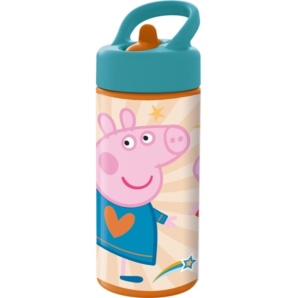 Bottiglia Safta Peppa Pig che si diverte 410 ml - Cannuccia integrata - Multicolore