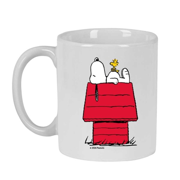 Tazza in ceramica Safta Snoopy da 350 ml - 80x80x95 mm - Bianca