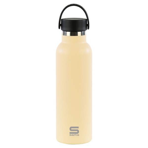 Borraccia termica Safta da 600 ml - Acciaio inossidabile - Manico superiore - Colore sabbia