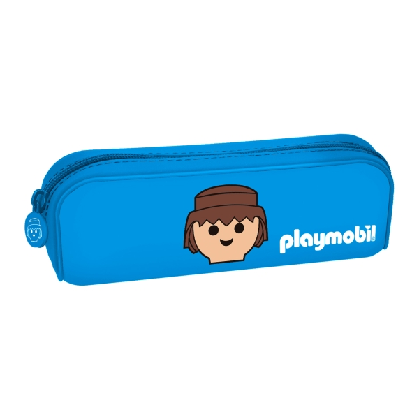 Astuccio in silicone Playmobil Dohe - Chiusura con cerniera e tirante in gomma - Blu