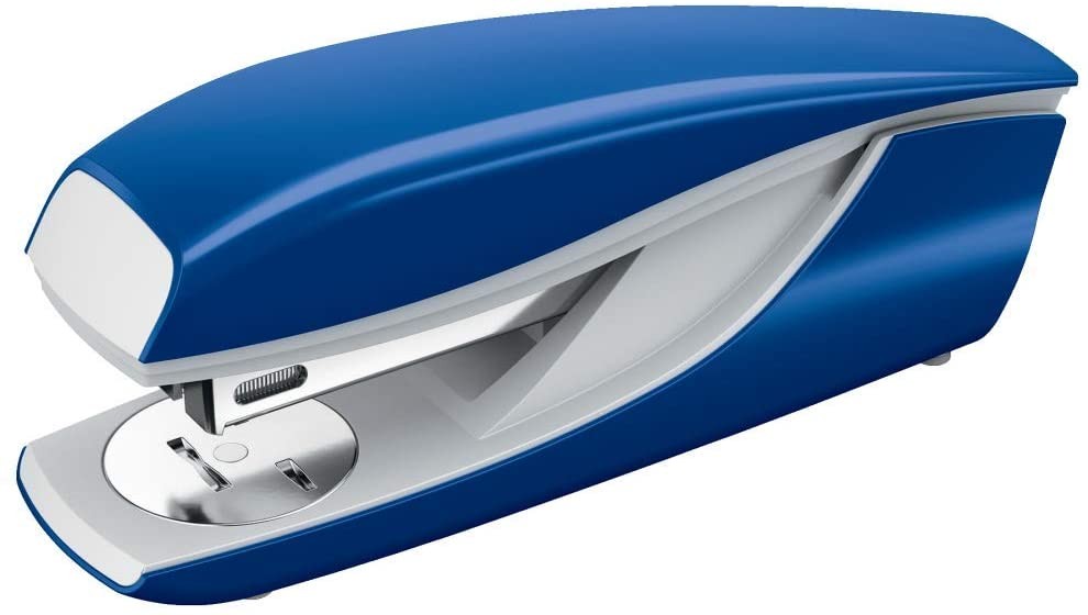 Cucitrice metallica Petrus 635 - Fino a 30 fogli - Dispositivo di rimozione punti integrato - Pinzatura chiusa aperta e inchiodata - Colore blu