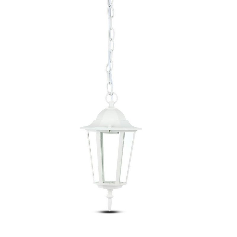 V-TAC Lampadario LED da Giardino a Sospensione in Alluminio con Portalampada E27(Max 60W) Colore Bianco Opaco IP44