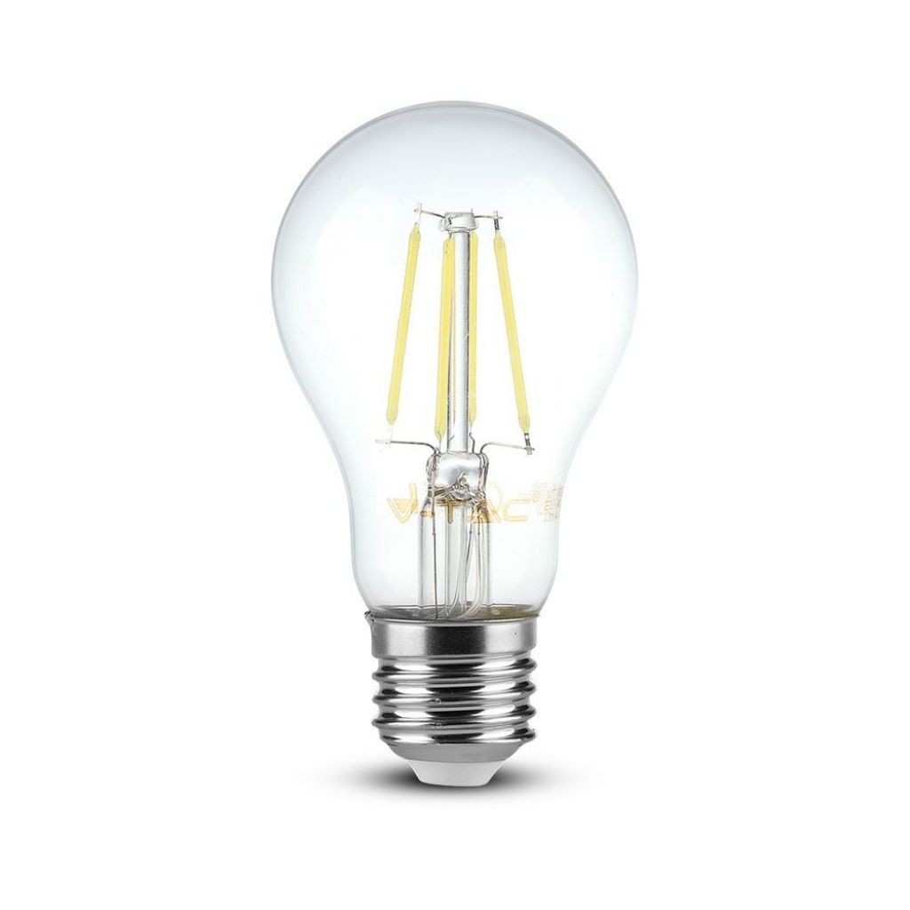 V-TAC Lampadina LED E27 4W 100LM/W A60 Filamento 6400K