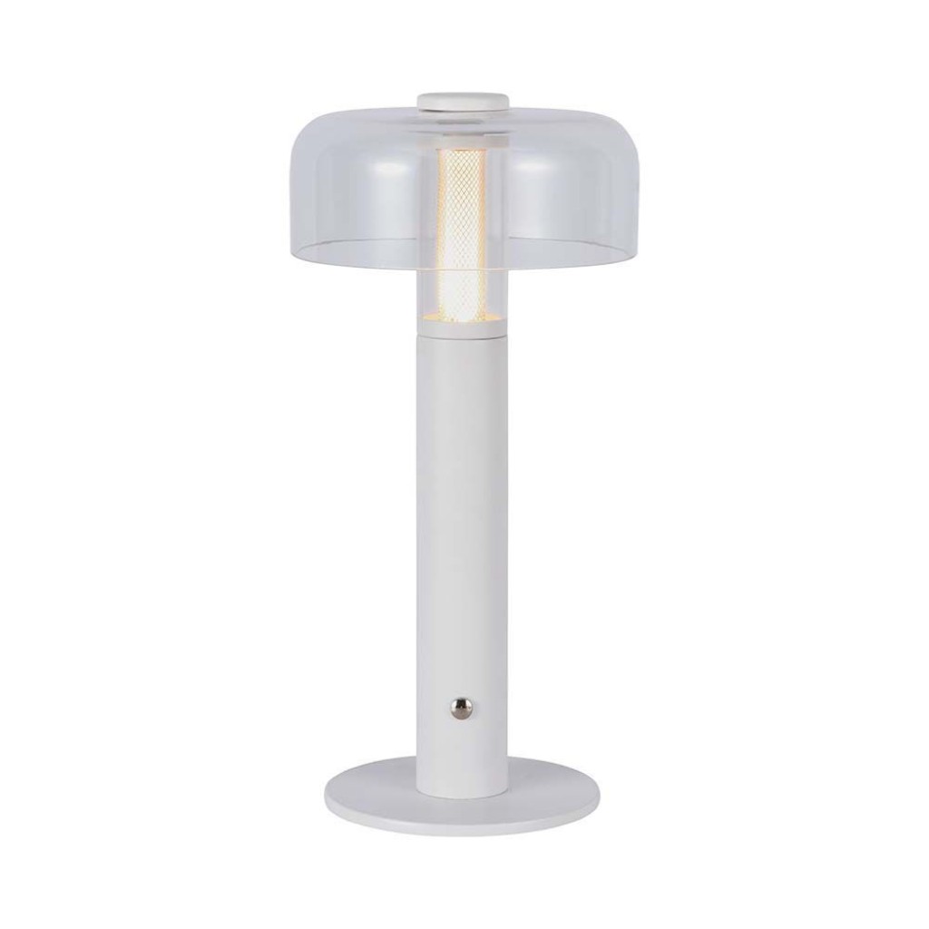 V-TAC Lampada LED da Tavolo 1W Colore Bianco e Bianco Trasparente Ricaricabile con USB C Touch Dimmerabile 3000K