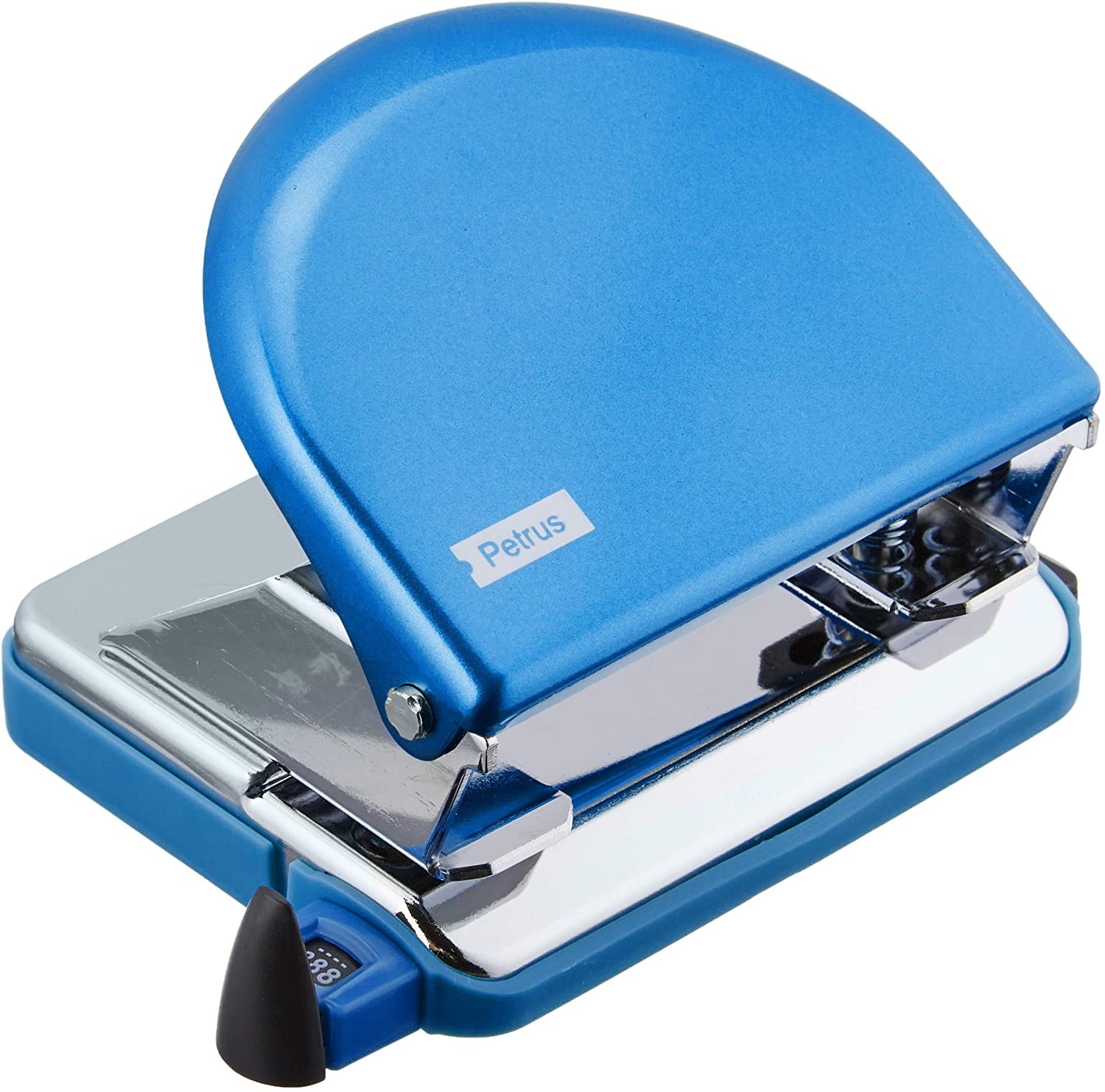 Petrus 52 Classic Metal Punch - Fino a 20 fogli - Segni di formato - Svuotamento facile - Punzoni da 55 mm - Colore blu
