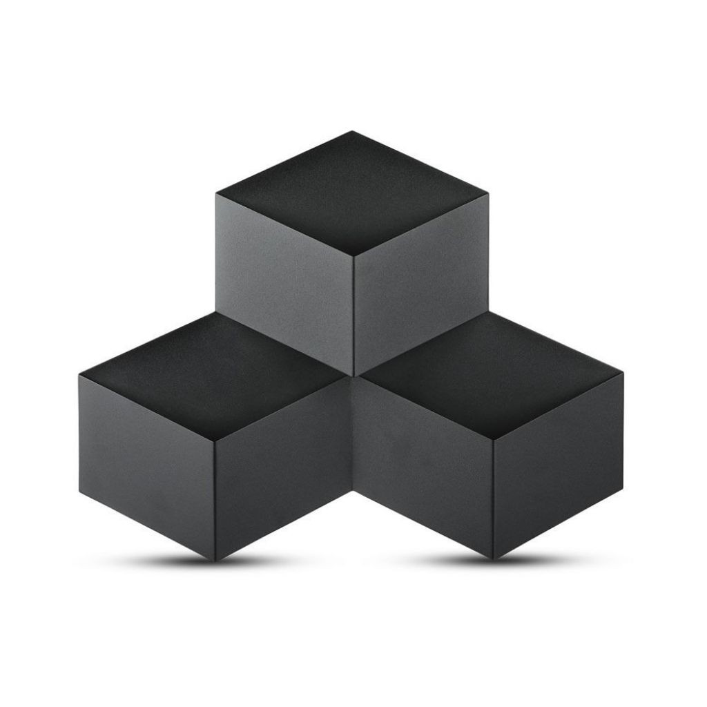 V-TAC Lampada LED da Muro Squadrata a Forme Sovrapposte 9W Colore Nero 3000K IP20