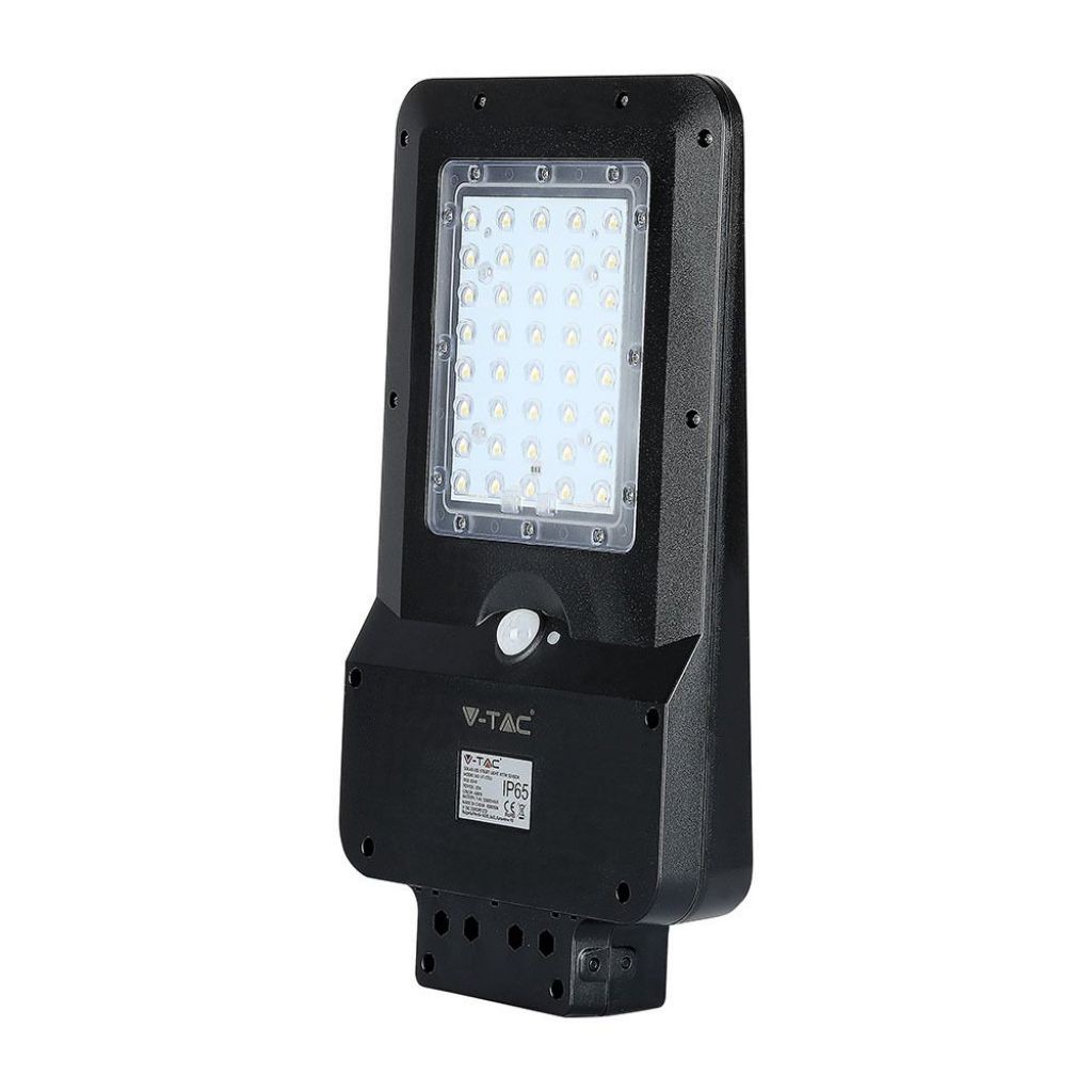 V-TAC Armatura Stradale LED SMD 15W con Pannello Solare Colore Nero 4000K IP65